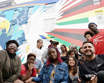 Group of smiling community volunteers